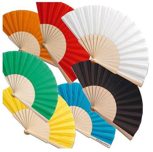 Abanico de varillas de madera natural