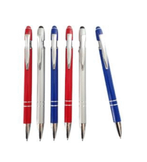 Descripción: Lapicero metálico de sistema retráctil, con punta touch Tinta seca, negro