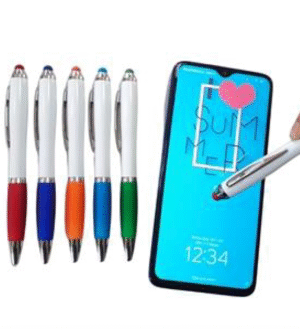 Descripción: Lapiceros plásticos con touch Color de tinta: Azul