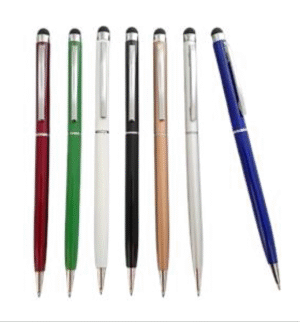 Descripción: Lapicero metálico con touch Tinta seca color negro