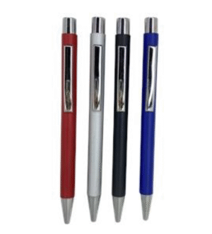 Lapiceros metálicos mate TINTA AZUL Empaque: bolsita transparente